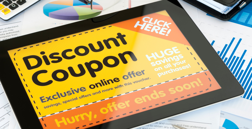 Successful shopper saving money through coupons and cashback
